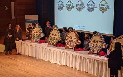 Sc’ianew First Nation Gifts SENĆOŦEN Language names, Artwork for Pearson Student Residences