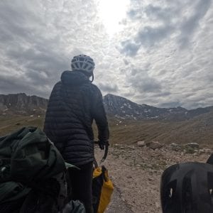 Liam taking in the view in Europe