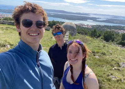 Liam Ramsay and his peers on a cycling journey